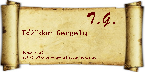 Tódor Gergely névjegykártya